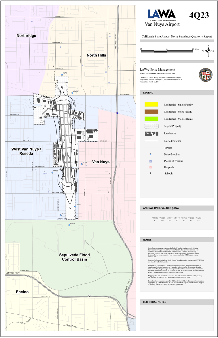 Van Nuys Airport Map LAWA Official Site | Van Nuys Airport Quarterly Noise Report
