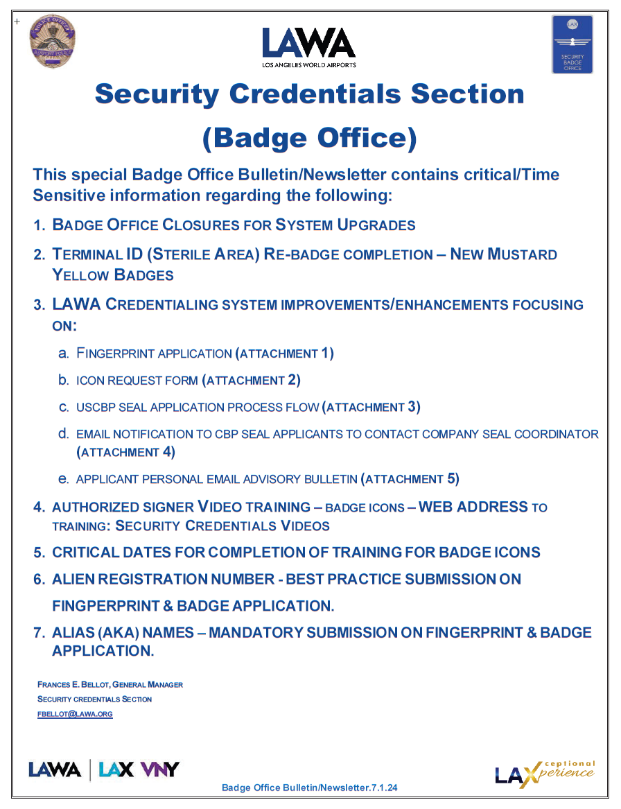 Security Badge Office Newsletter Special Bulletin