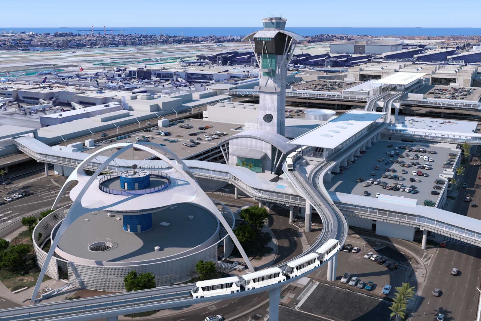 automated people mover image at LAX Airport